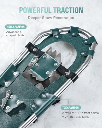 Gpeng HE14KWP-BLACKGREEN Snowshoes For Men Women Youth Kids thumb #2