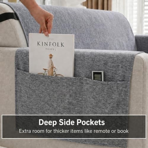 Image of STITCHNEST 'LuxeFit Series' 2 Seater Sofa Cover | Full Coverage with Armrest Pocket | Elegant Woven Fabric, Washable & Durable for Modern Living