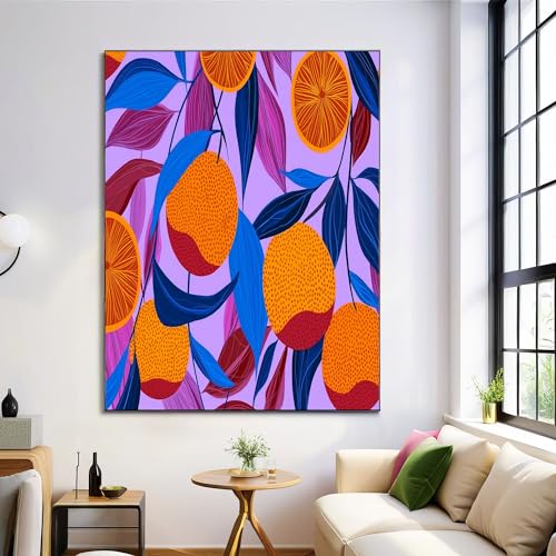 Lienzos decorativos pared salon de alta calidad, diseño abstracto frutal, 60x80 cm
