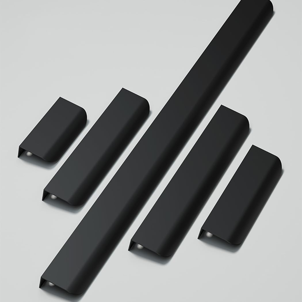 Uchwyty do szafek kuchennych, uchwyty na palec, Ukryte uchwyty Niewidoczny uchwyt ze stopu aluminium Szafka ze szczotkowanego złota 2 sztuki(Hole distance 160mm)