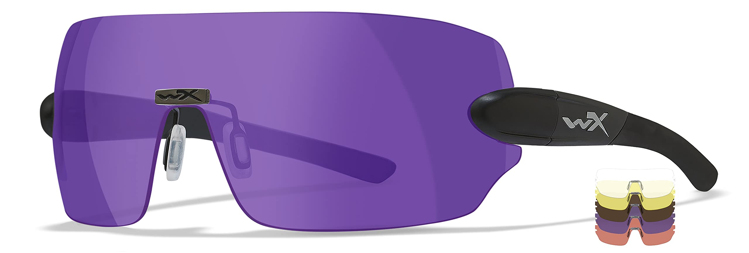 Wiley x WX Detection Occhiali - Chiaro + Giallo + Arancione + Viola + Rame Lente/Matte Nero Montatura