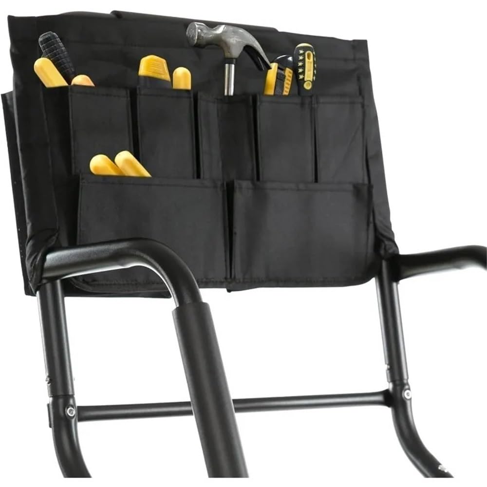 escabeau Échelle à Outils Pliable et Portable, Cadre en Acier, capacité de Charge maximale 500 LB, accoudoirs latéraux antidérapants, Grande Surface, pédales, Sac Amovible pour entrepôt(Blanc)
