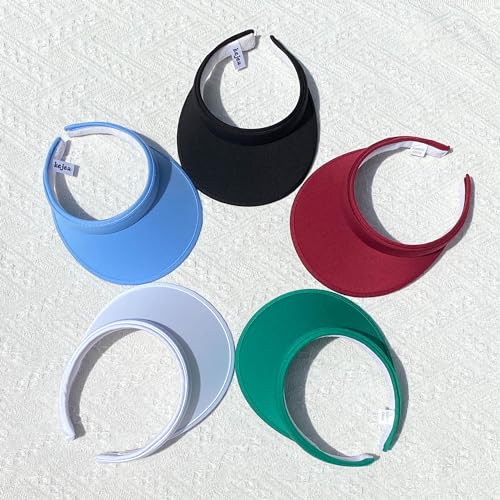 Image of 2 Pack Sun Visor Hats Women Men Clip On Wide Brim Visors Hat Outdoor Sports Golf Beach Travel Tennis Caps