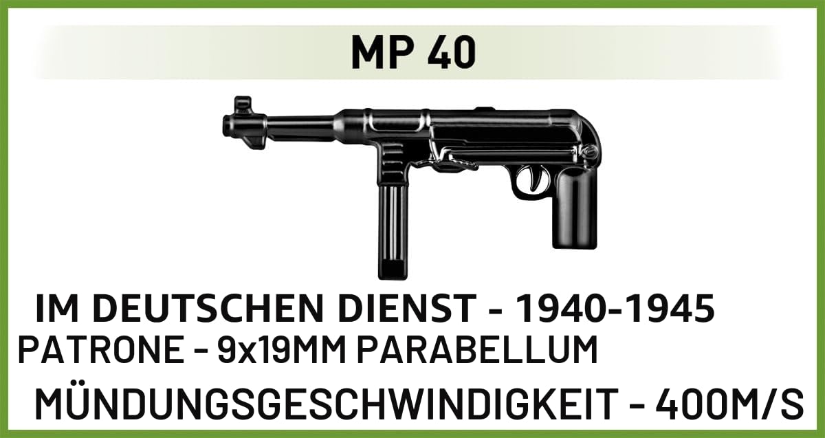 COBI Sd.Kfz. 124 WESPE Executive, Grün, Braun, Schwarz, 3.5 inch x 7.3 inch