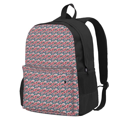 Sac à dos imperméable coquelicots pastel grand volume travail et usage quotidien