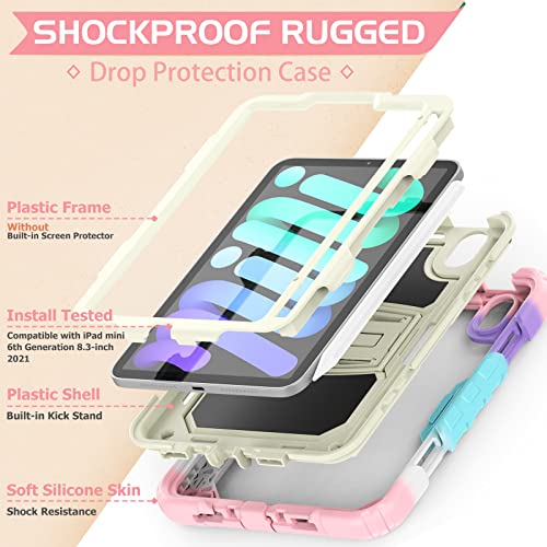 Lynerun iPad Mini 6 Case 2021 (8.3 Inch), iPad Mini 6th Generation Case, 3 in 1 Shockproof Rugged Soft Silicone… - Image 3