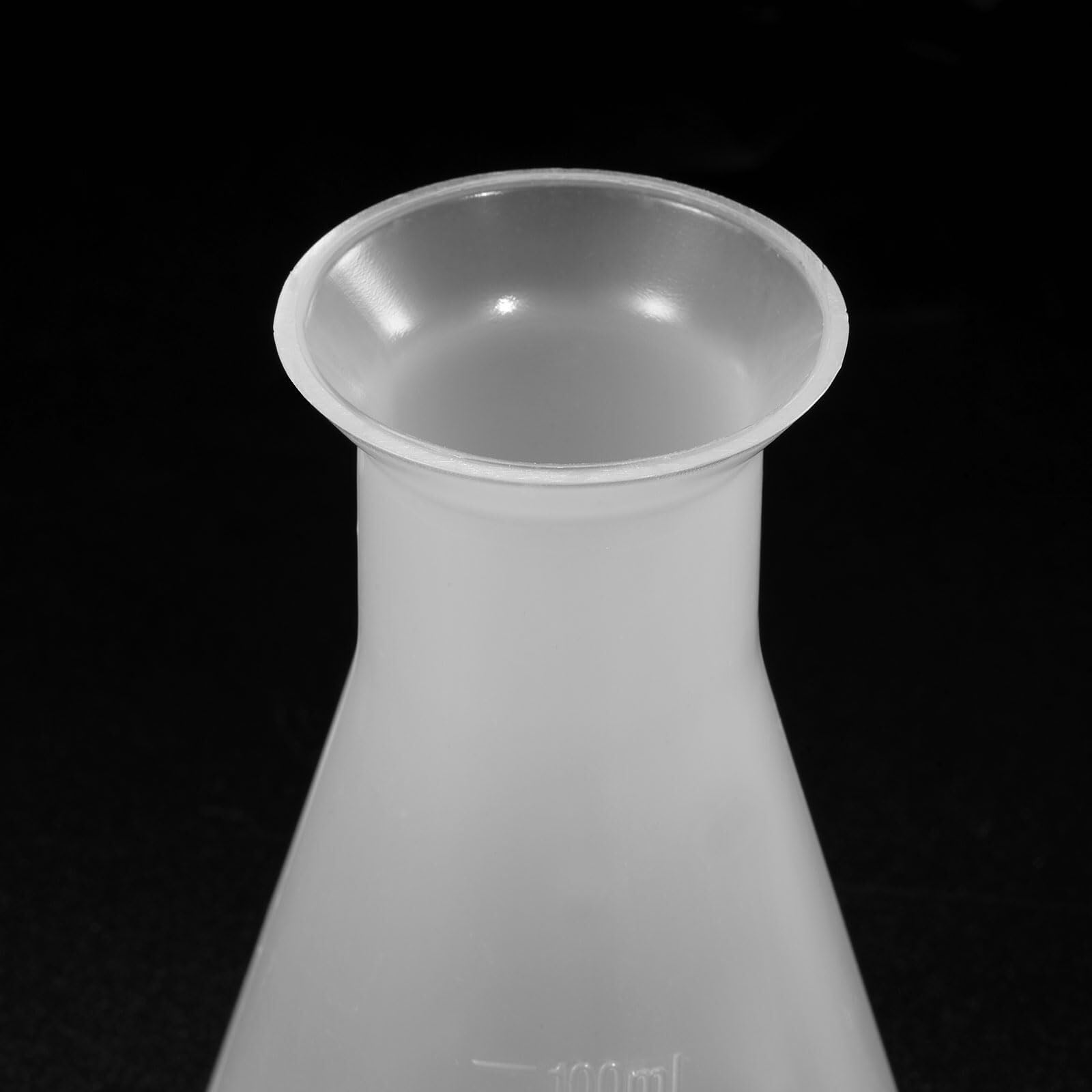 Matraz de Erlenmeyer de plástico 100ml - 2 Pack Matraz cónico de boca ancha para laboratorio, transparente(100ml)