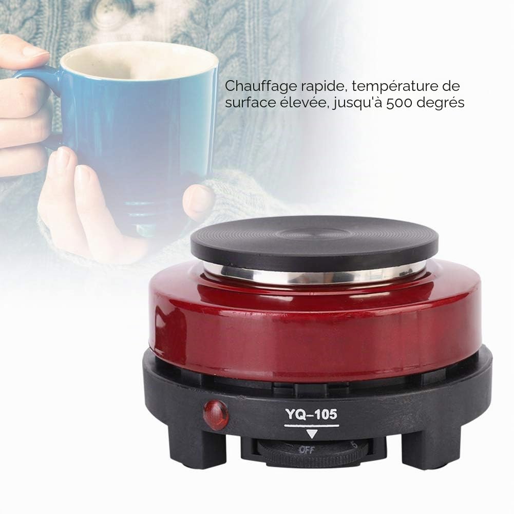 Cuisinière électrique plaque chauffante Mini chauffage domestique portable 500W (prise rouge 220-240V EU)