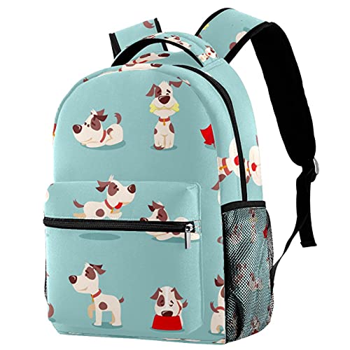 Sac à dos d'école léger et résistant à motif chiots mignons