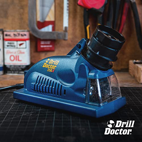 Drill Doctor DD350X Drill Bit Sharpener - High Speed & Portable Electric Sharpener - for Steel, Masonry, Carbide & Tin-C