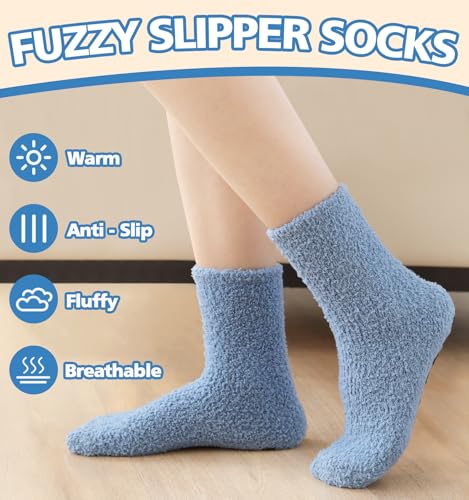 Image of Slipper Socks for Women Men Grip Hospital Socks with Grips Fuzzy Non Slip Warm Womens Gifts