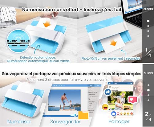 Scanner Photo Plustek - ePhoto Z300, récompensé par Le German Design Award 2018, numérisez des Photos 4 x 6 en 2 s, alignement Automatique et découpe avec capteur CCD Prend en Charge Mac et PC. – Image 3