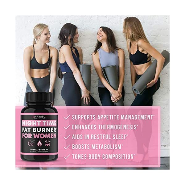Havasu-Nutrition-Night-Time-Fat-Burner-for-Women-Sleep-Aid-Appetite-Suppressant-and-Metabolism-Booster-for-Detox-Cleanse-Healthier-Weight-Loss-60-Vegetarian-Weight-Loss-Pills-for-Women HAVASU NUTRITION Night Time Fat Burner Weight Loss Pills for Women | Appetite Suppressant for Weight Loss (+ Vitamin D, 60 Count)