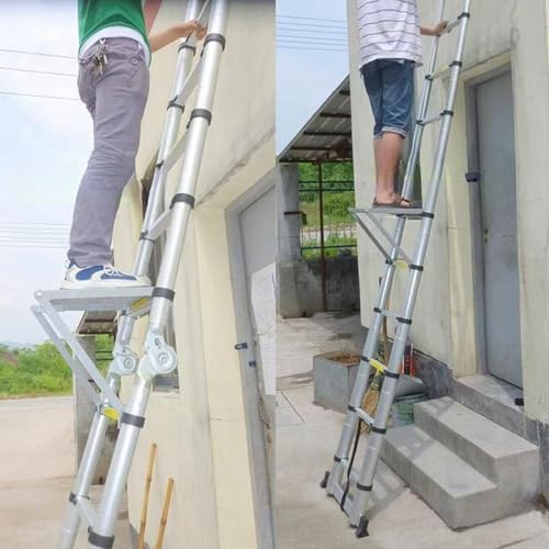 Plataforma de trabajo de escalera plegable resistente taburete de hierro estable para uso en interiores y exteriores para mejoras del hogar y tareas multiusos