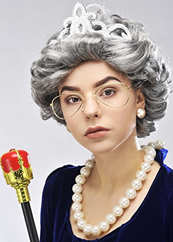 Struts Womens The Queen Style Fancy Dress Accessory Kit with Wig
