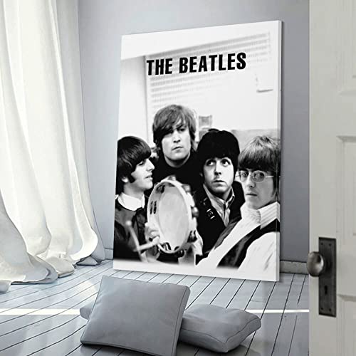 Poster décoratif sur toile The Beatles avec chanteur classique en noir et blanc – 60 x 90 cm - Les Beatles, Paul McCartney, John Lennon, RIngo Starr, George Harrison Poster décoratif sur toile The Beatles avec chanteur classique en noir et blanc - 60 x 90 cm – Image 4