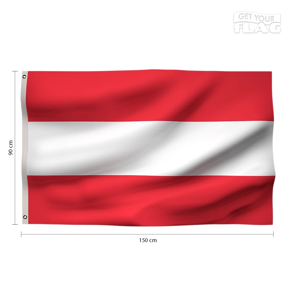 Austria Premiuim Flag 150x90cm - Very Resistant and Excellent Quality Austrian flag with 2 metal eyelets - Be proud of your colors ! - Image 2