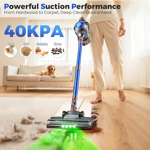 Image of UML0 Cordless Vacuum Cleaner, 40Kpa Powerful Suction Stick Vacuum Cleaners for Home, 45 Mins Runtime, 1.6L Dust Box, Anti-Tangle, 8-in-1 Rechargeable Vacuum for Hardwood Floor,Carpet,Pet Hair