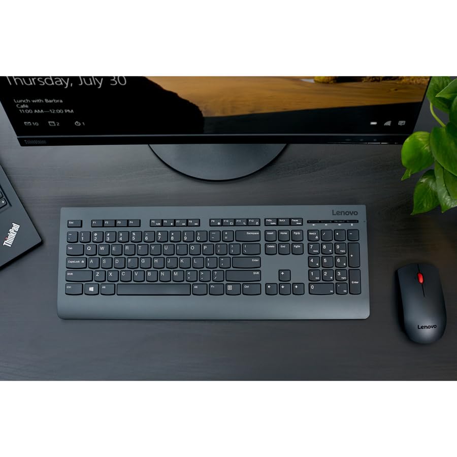 Image of Lenovo This Sleek And Stylish Full-Size Keyboard And Mouse Combo Offers Exceptional Qua
