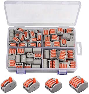 CAMWAY 140pcs Wire Connector Assortment Conductor 2/3 /4/5 Port Compact Wire Connectors Conductor Terminal Block Wire Push Cable Connector