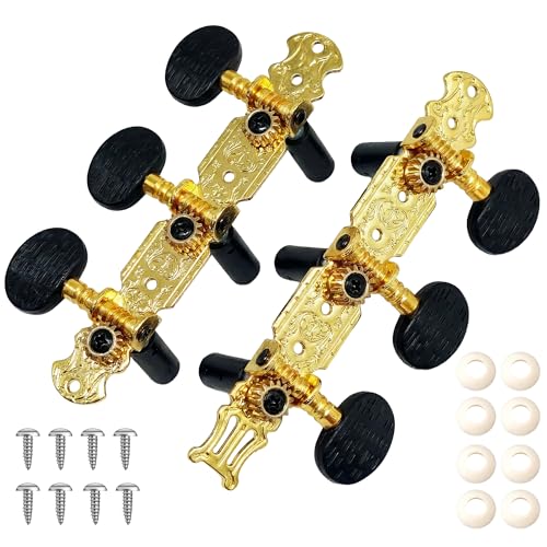 Mécaniques de Remplacement pour Guitare Classique 3L+3R, 2 Pièces en Alliage avec Vis, Mécanisme d’Accordage Stable, Installation Simple