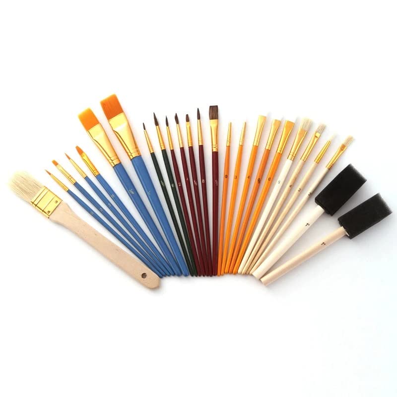 Pinceles Profesionales de Pintura para el Cabello de Nailon, Pluma, óleo, Acuarela, Dibujo, Pincel, bolígrafos, artículos de papelería artística (D 25 uds)