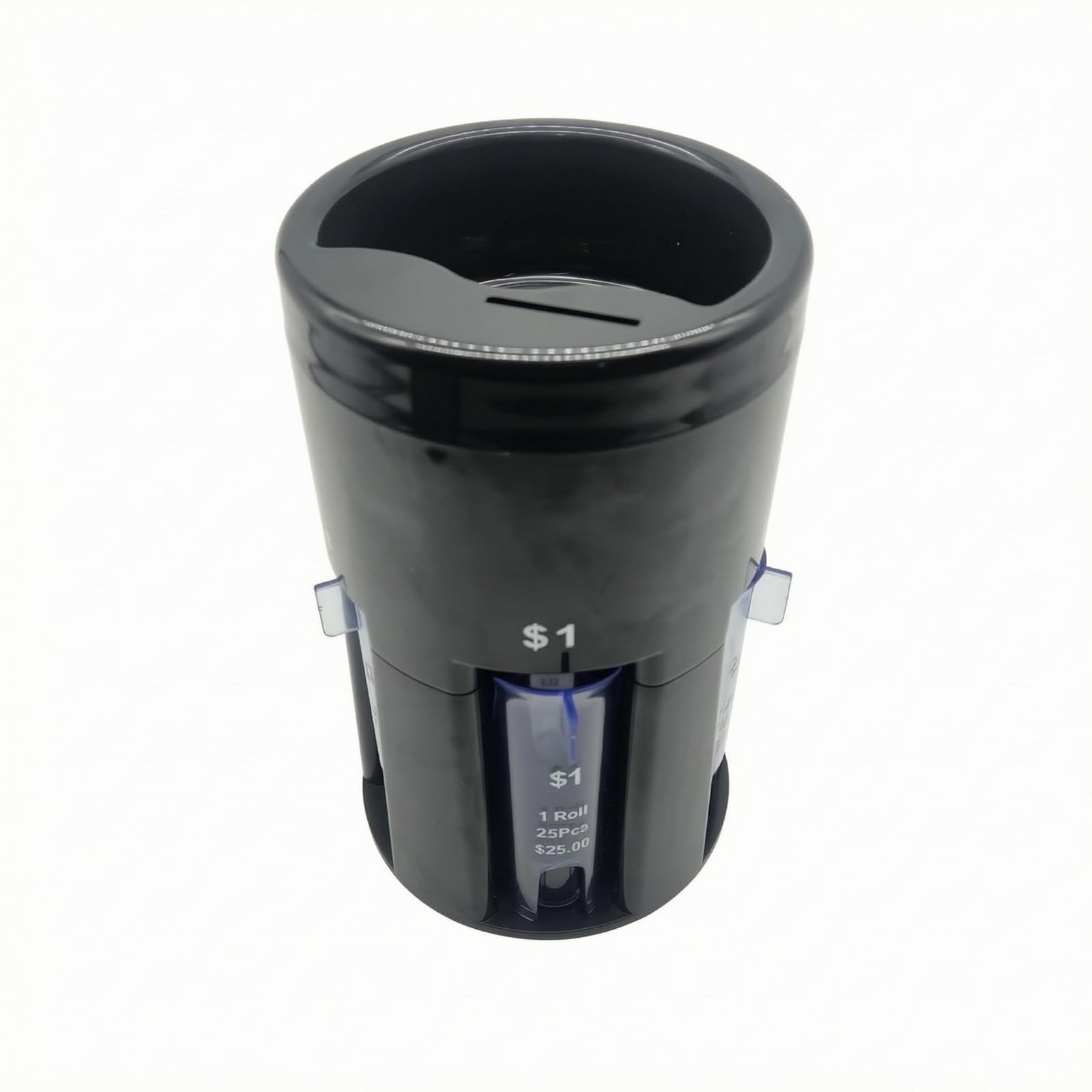 Viewing Window Cylindrical Token Sorter Glossy Finish Black Token Sorter ABS ABS Currency Organizer, Round Coin Counter-image-30