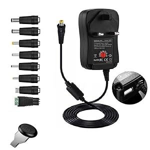 RJMAC DC Power Adapter 3V/4.5V/5V/6V/7.5V/9V/12V-2A, MAX 30W, Universal Multifunctional PortableDC Transformers USB port…