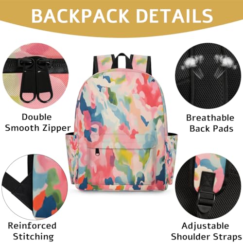 Colorful Camo Backpack for Kids Toddler Backpack for Preschool Kindergarten Camping Picnic Travel Bookbag2