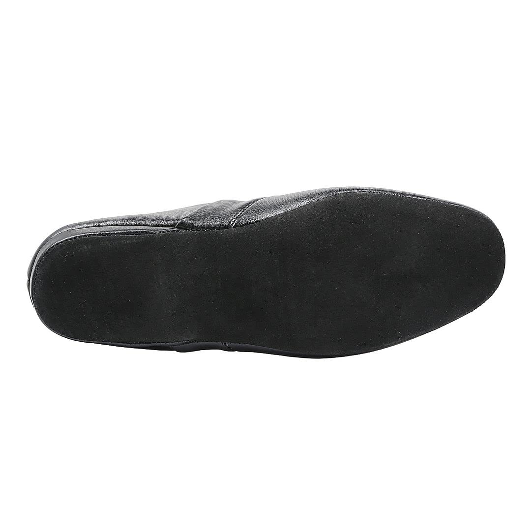 PAMIR Pantuflas de ópera de piel auténtica para hombre con plantilla de espuma viscoelástica y suela de cuero