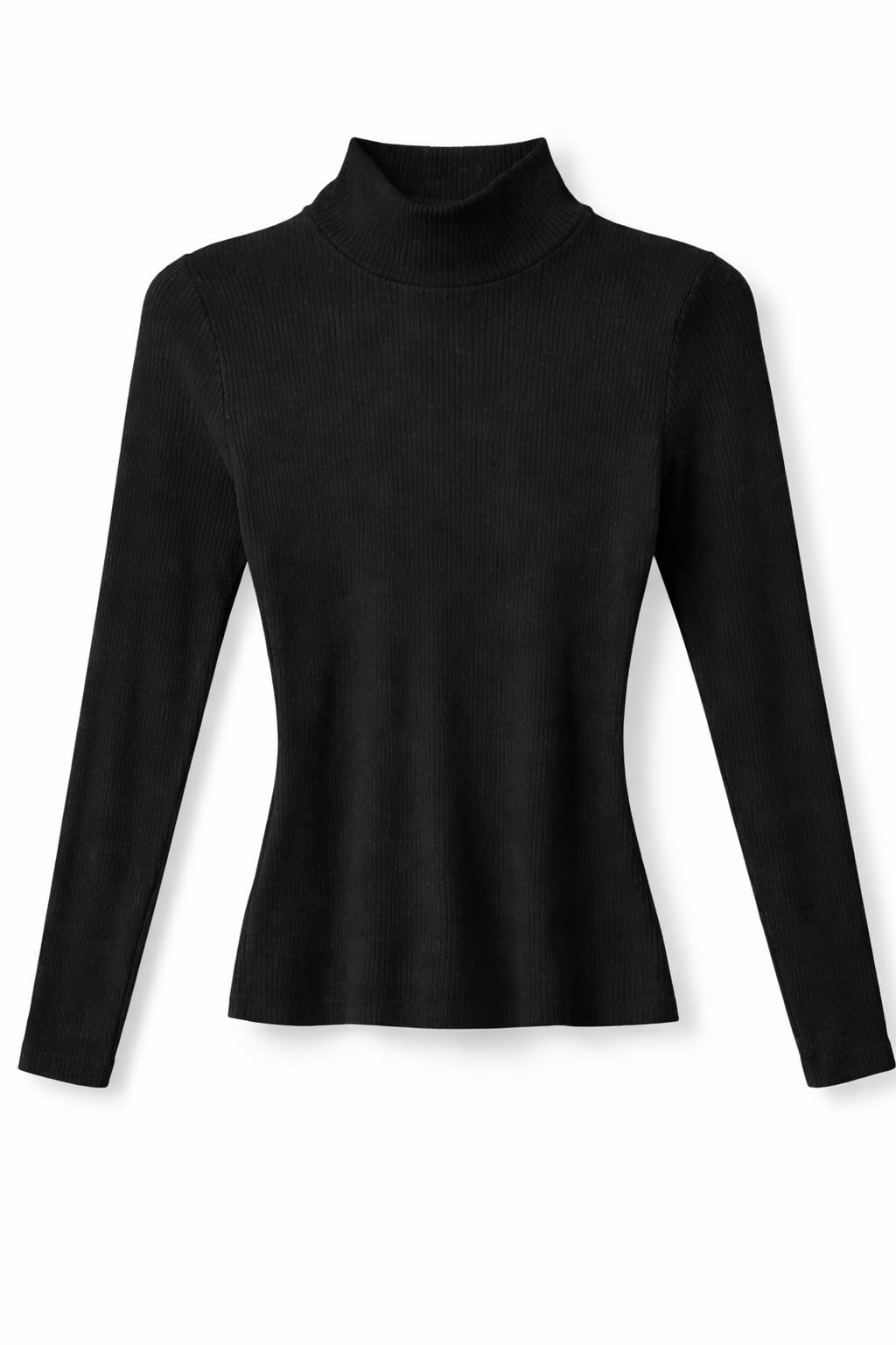 zera Women's Turtleneck Ribbed Knit Top – Slim Fit Long Sleeve Stretchy Pullover Sweater for Casual & Office Wear, Soft Lightweight Layering Basic Black-picture-42