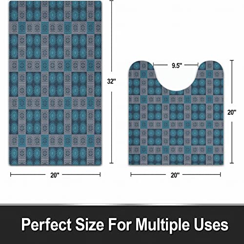 FALOME 2-teilige rutschfeste Badematte,Geometrische altmodische Spitzenart Blumenmotive viktorianische barocke Effekte… – Bild 3