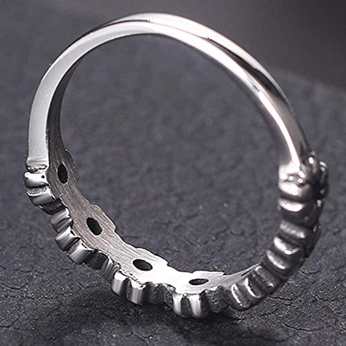 Jude Jewelers Retro Vintage Stainless Steel Stackable Flower Style Wedding Band Ring3