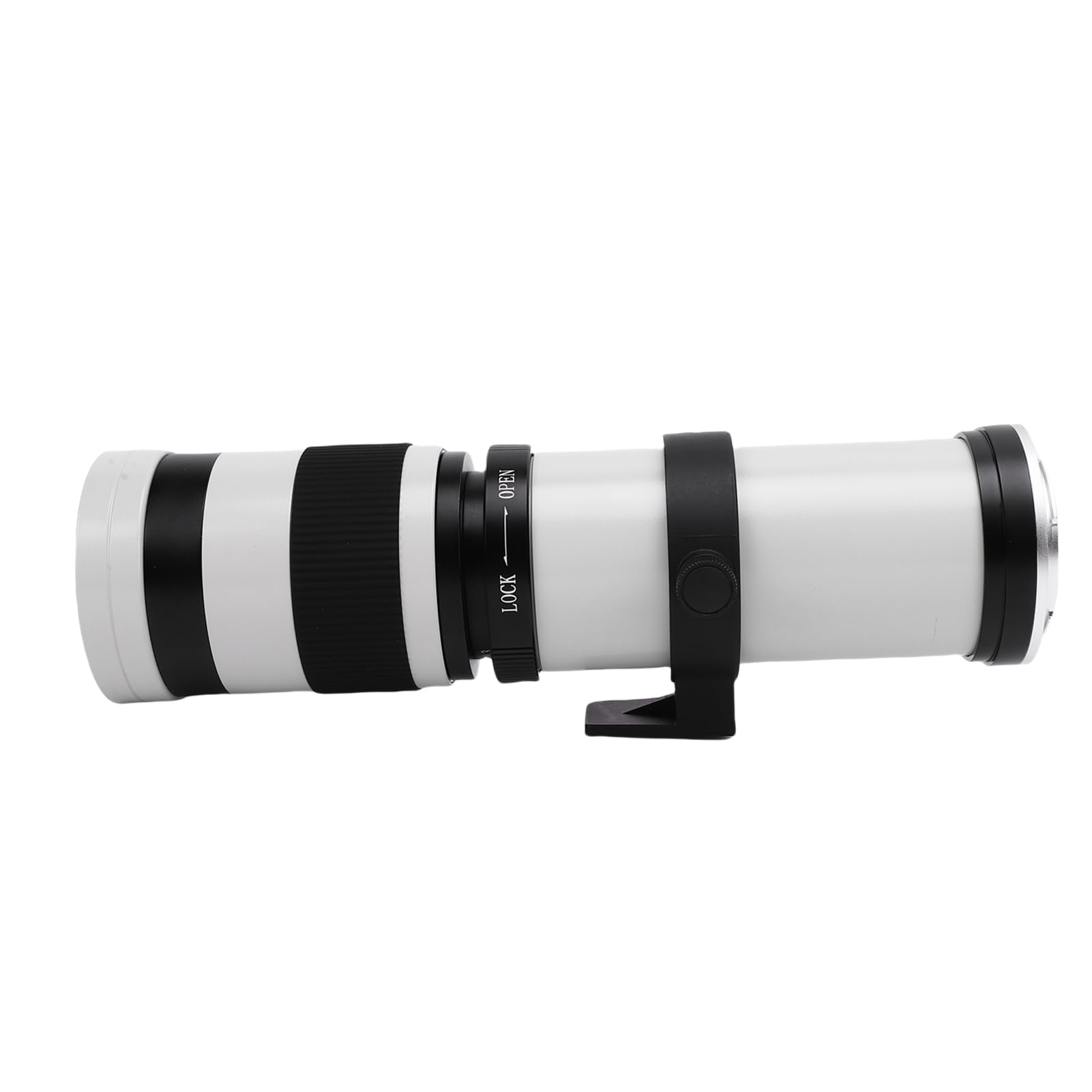 Jectse Teleobiettivo Zoom Manuale 420-800mm F 8.3, Obiettivo con Messa a Fuoco Manuale in Vetro Ottico in Lega di Alluminio per Tutte Le Fotocamere Reflex (White)