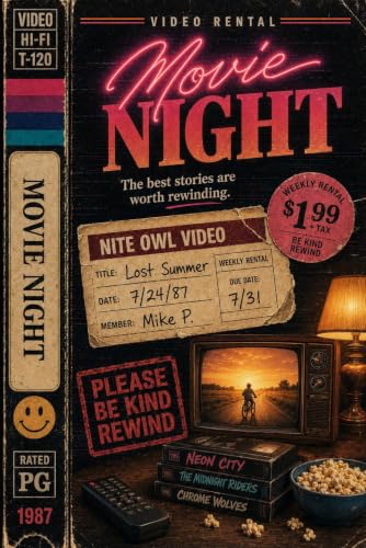 MOVIE NIGHT: A Retro Video Rental Lined Notebook for Movie Lovers image 2
