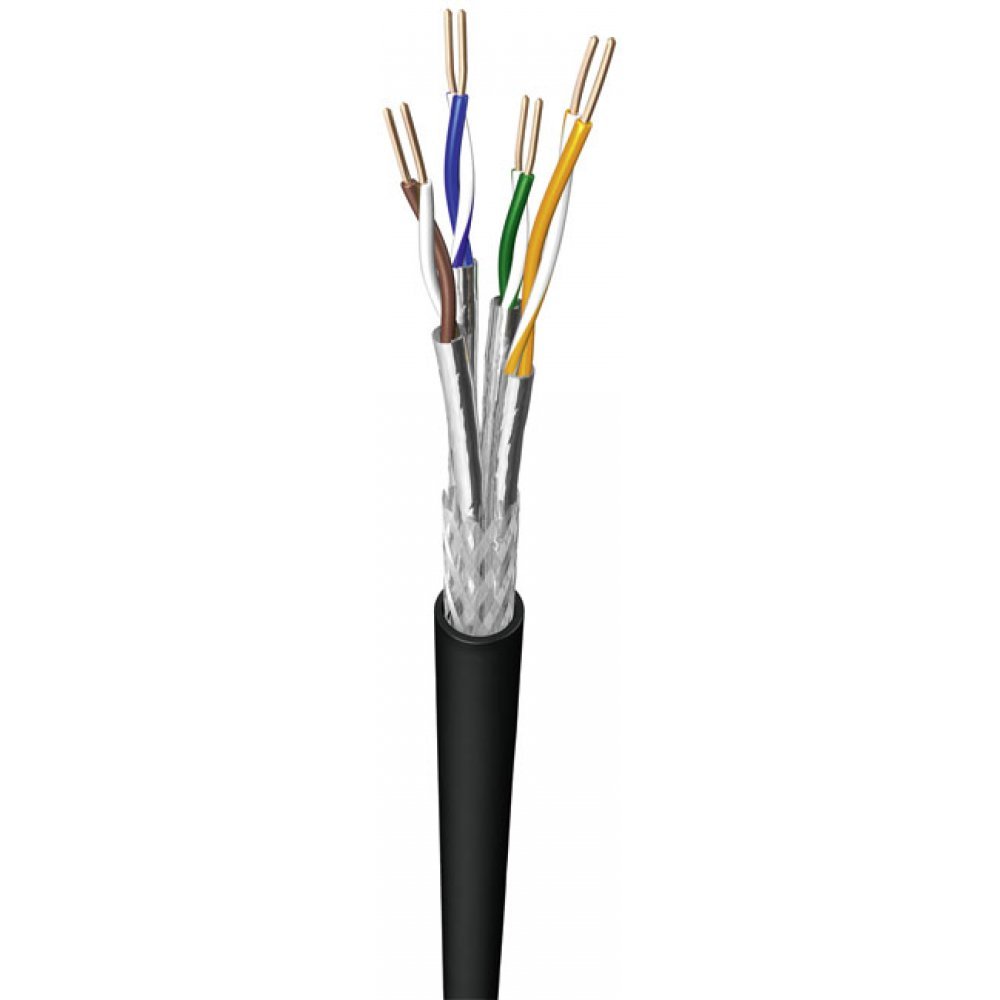 Draka Verlegekabel, Erdkabel UC900 SS23, Cat 7, S/FTP, PiMF, schwarz, 100m Ring