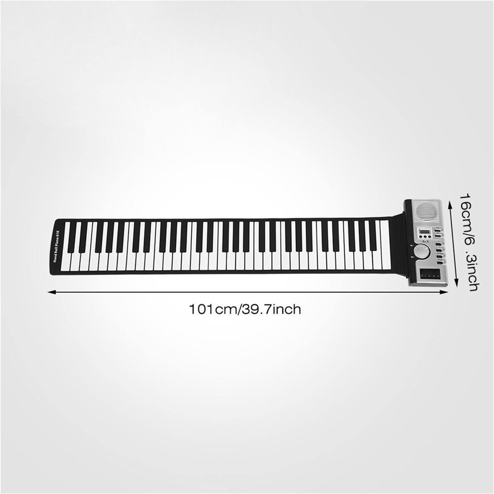 61 Klawiszowe Pianino Elektroniczne Z Rolką Dla Początkujących Składany Silikonowy Instrument Muzyczny Dorosłych
