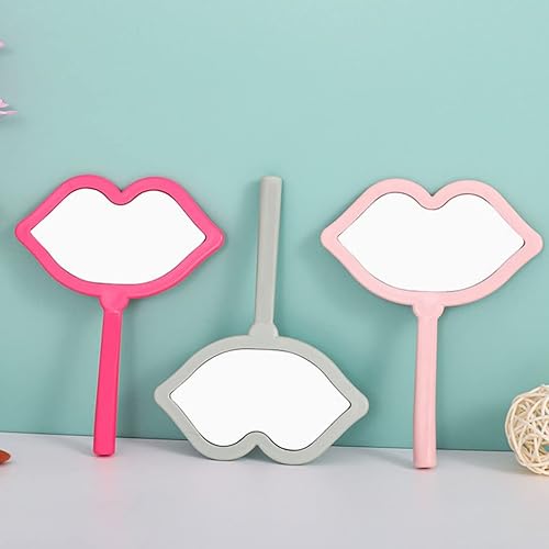 Miniatura 2 de Beavorty Espejo de maquillaje de viaje, 7 piezas, espejos cosméticos de mano, espejo de maquillaje en forma de labio, espejo de escritorio para el