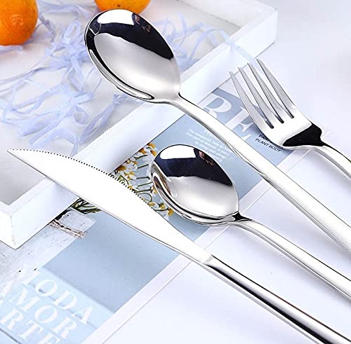 Ensemble de couverts en argenterie, ensemble acier inoxydable 24 pièces, vaisselle, fourchettes, cuillères, accessoires cuisine, argentées