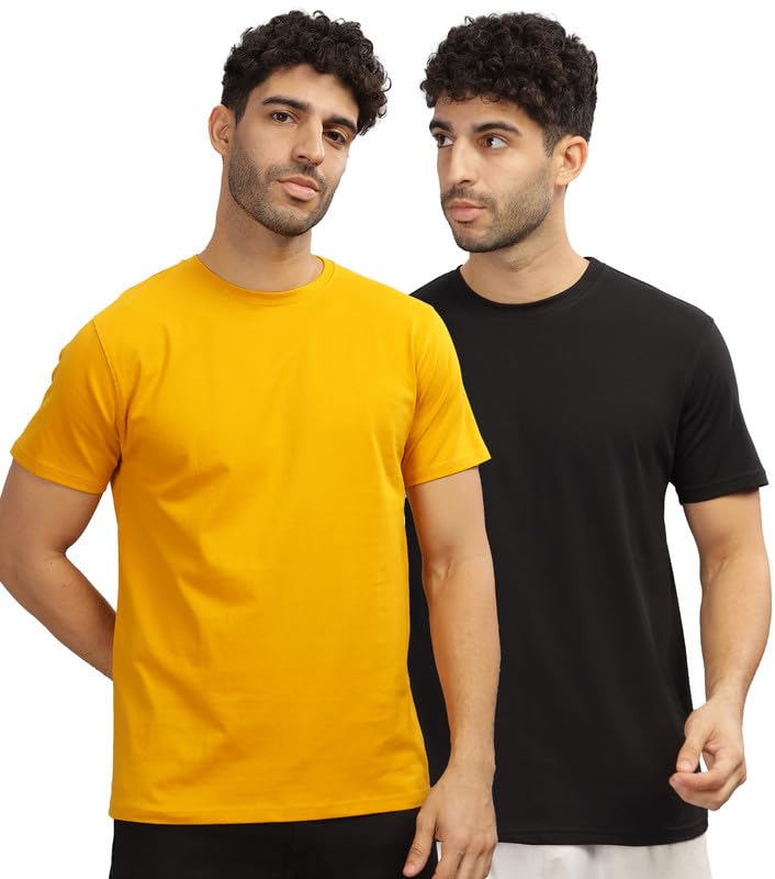 Image of XENOVAURBAN Unisex Regular Cotton Combo of 2 Solid Color Tshirt