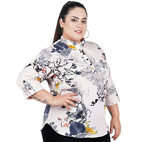 Image of Indietoga Women's Plus Size Floral Printed Casual Long Tunic Tops (2XL to 7XL)
