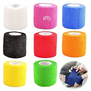 Cohesive Fixation Bandage 8 Rollen Zelfklevende Verband Bevestigingsverband Zelfklevende Self-Adhesive Bandage Fixatie Verband Voor Dierlijke Stretch Atleten Sport Pols Enkels Voeten 5cm x 4,5m