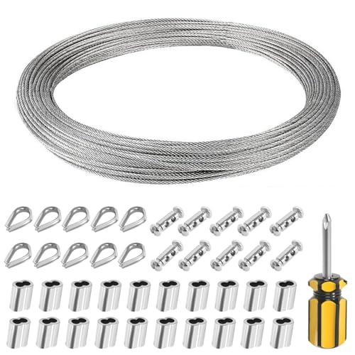 Drahtseil 30m Stahlseil 2mm Seilspanngarnitur Spanndraht...