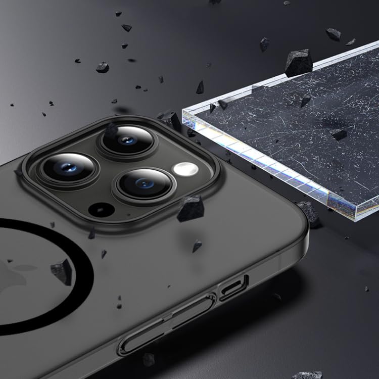 Image of Ultra-Slim Matte Finish Case for iPhone 16 Pro | Paper Thin Lightweight Cover | MagSafe Compatible | Luxury Soft Touch Back (Black)