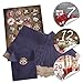 Lot de 24 sachets de calendrier de l'Avent bleus en papier (13 x 18 cm) et 24 autocollants photo ronds de 4 cm, chiffres de 1 à 24 à remplir.