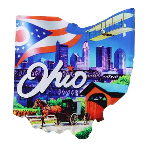 Imán decorativo acrílico Estado de Ohio 3x3.25 pulgadas