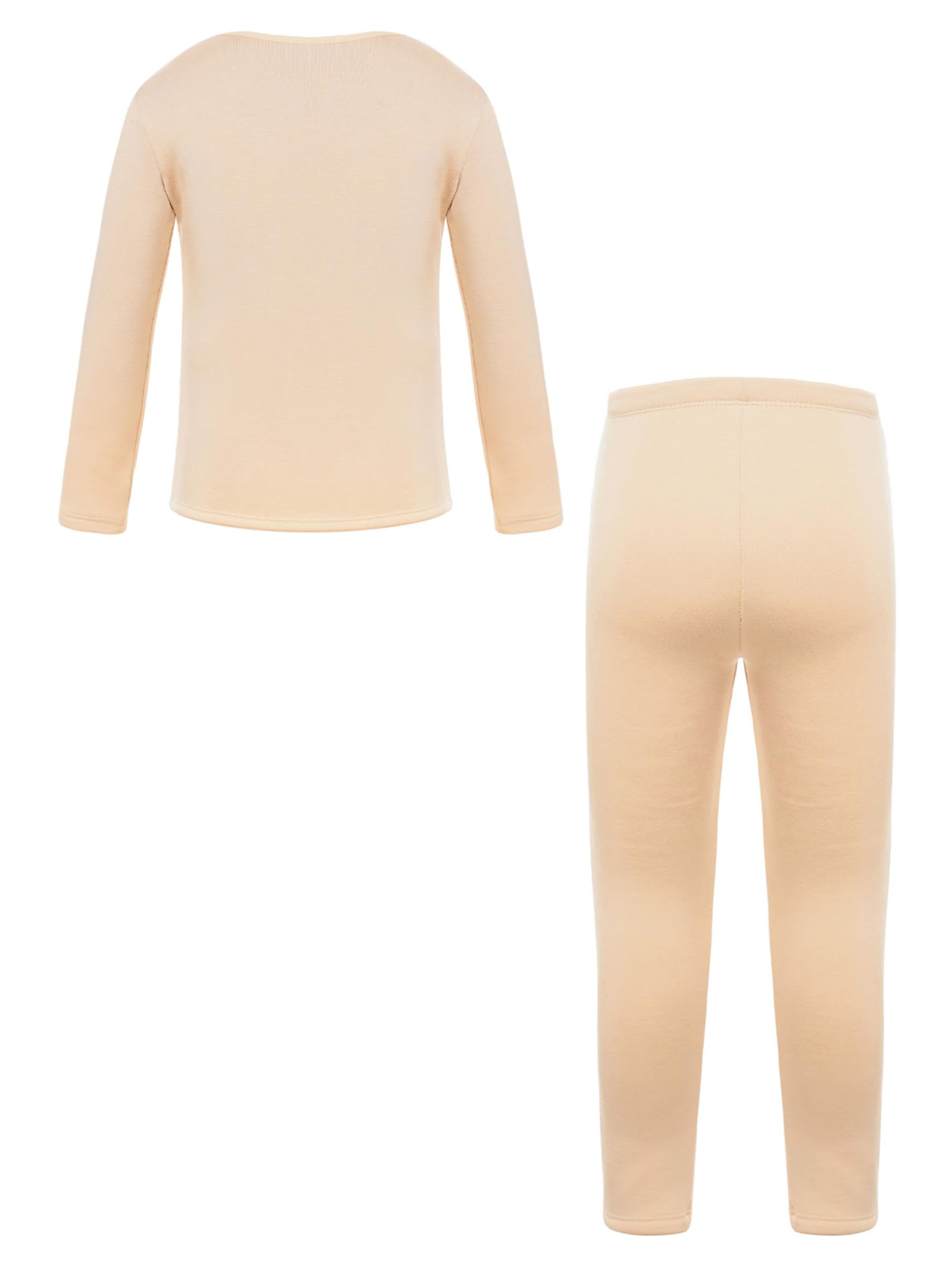 Conjunto de ropa interior térmica para niña con cuello redondo y leggings de ropa interior para gimnasia, baile y ballet