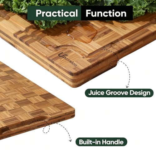 Bamboo Cutting Board Set of 3 Wooden Cutting Boards for Kitchen Wood - Image 4