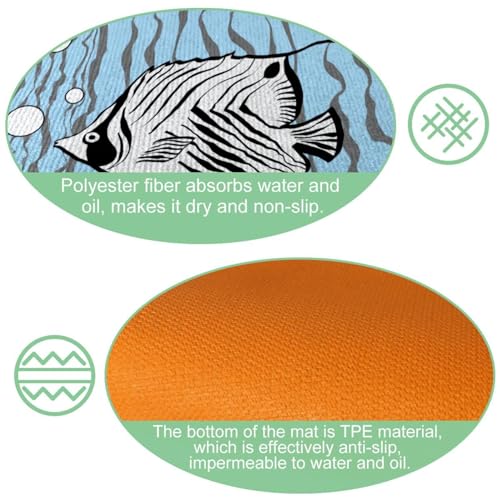 Tapis de cuisine absorbant tapis de sol antidérapant bleu marine - 6