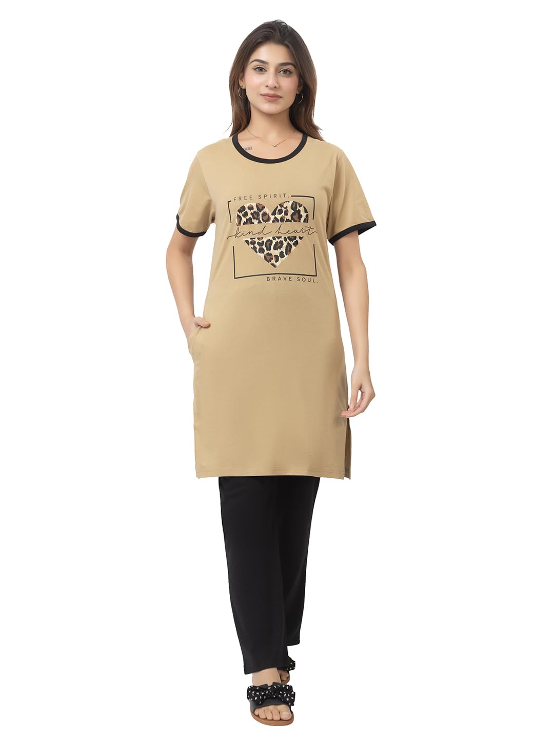 american pie Women's Cotton Blend Night Suit Set | Two-Piece Graphic Print T-Shirt & Pajama Set | Comfortable Loungewear Nightwear for Women & Girls (Neww-WNS-01)-picture-29